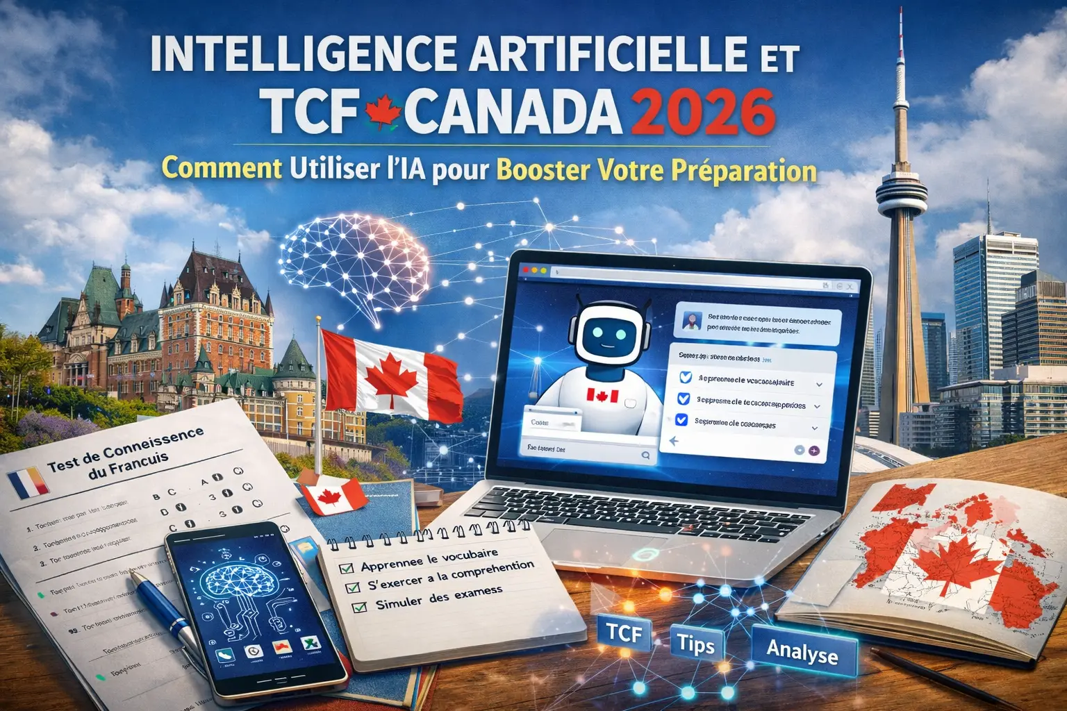 Intelligence Artificielle et TCF Canada 2026 : Comment Utiliser l'IA pour Booster Votre Préparation